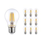 Multipack 10x Noxion Lucent Filament LED E27 Poire Claire 4.5W 470lm - 827 Blanc Très Chaud | Équivalent 40W