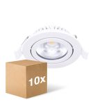 Multipack 10x Noxion LED Inclinable Slim Spot Blanc Rond 6W 350lm 60D - 920-930 Dim To Warm | 85mm - IP54 - Dimmable - Meilleur Rendu Des Couleurs