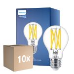 Multipack 10x Philips Master LED E27 Poire Filament Claire 10.5W 1521lm - 922-927 Dim To Warm | Meilleur Rendu Des Couleurs - Dimmable - Équivalent 100W