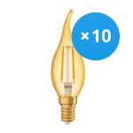 Multipack 10x Ledvance Vintage 1906 LED E14 Kaars Goud 1.5W 120lm - 824 Zeer Warm Wit | Vervangt 15W