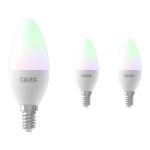 Multipack 3x Calex Smart Tuya Wifi E14 Kaars 5W 470lm - 822-840 Afstembaar Wit | RGBW - Dimbaar - Vervangt 40W
