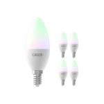 Multipack 5x Calex Smart Tuya Wifi E14 Kaars 5W 470lm - 822-840 Afstembaar Wit | RGBW - Dimbaar - Vervangt 40W