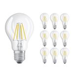 Multipack 10x Ledvance Classic LED E27 Peer Filament Helder 4W 470lm - 827 Zeer Warm Wit | Vervangt 40W