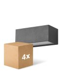 Multipack 4x D'Lite Wandlamp Bello Zwart Up & Down 12W 850lm - 830 Warm Wit| IP54