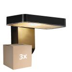Multipack 3x Nordlux Solar Wandlamp Rica Vierkant Zwart 4.5W 450lm - 830 Warm Wit | Bewegings- en Lichtsensor