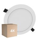 Multipack 4x Ledvance Downlight Slim Alu Wit 16W 1600lm 90D - 830 Warm Wit | Zaagmaat 175mm - IP44 