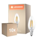 Multipack 10x Ledvance Classic LED E14 Kaars Filament Helder 3.4W 470lm - 827 Zeer Warm Wit | Vervangt 40W