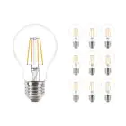 Voordeelpak 10x Philips Corepro LED Lamp E27 Peer Helder 4.3W 470lm - 827 Zeer Warm Wit | Vervangt 40W