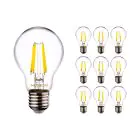 Multipack 10x Noxion Lucent LED E27 Peer Filament Helder 8.5W 1055lm - 827 Zeer Warm Wit | Dimbaar - Vervangt 75W