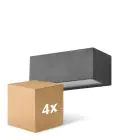 Multipack 4x D'Lite Wandlamp Bello Zwart Up & Down 12W 850lm - 830 Warm Wit| IP54