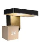 Multipack 3x Nordlux Solar Wandlamp Rica Vierkant Zwart 4.5W 450lm - 830 Warm Wit | Bewegings- en Lichtsensor