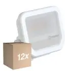 Multipack 12x Ledvance LED Floodlight Aluminium Wit 8W 1100lm 100D - 830 Warm Wit | IP66 - Symmetrisch
