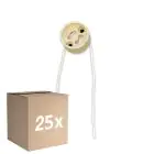 Multipack 25x Universeel GU10 Fitting - Universele GU10 Fitting - Wit 0.1m - 2 pole 0.5mm2 (Voor Noxion)